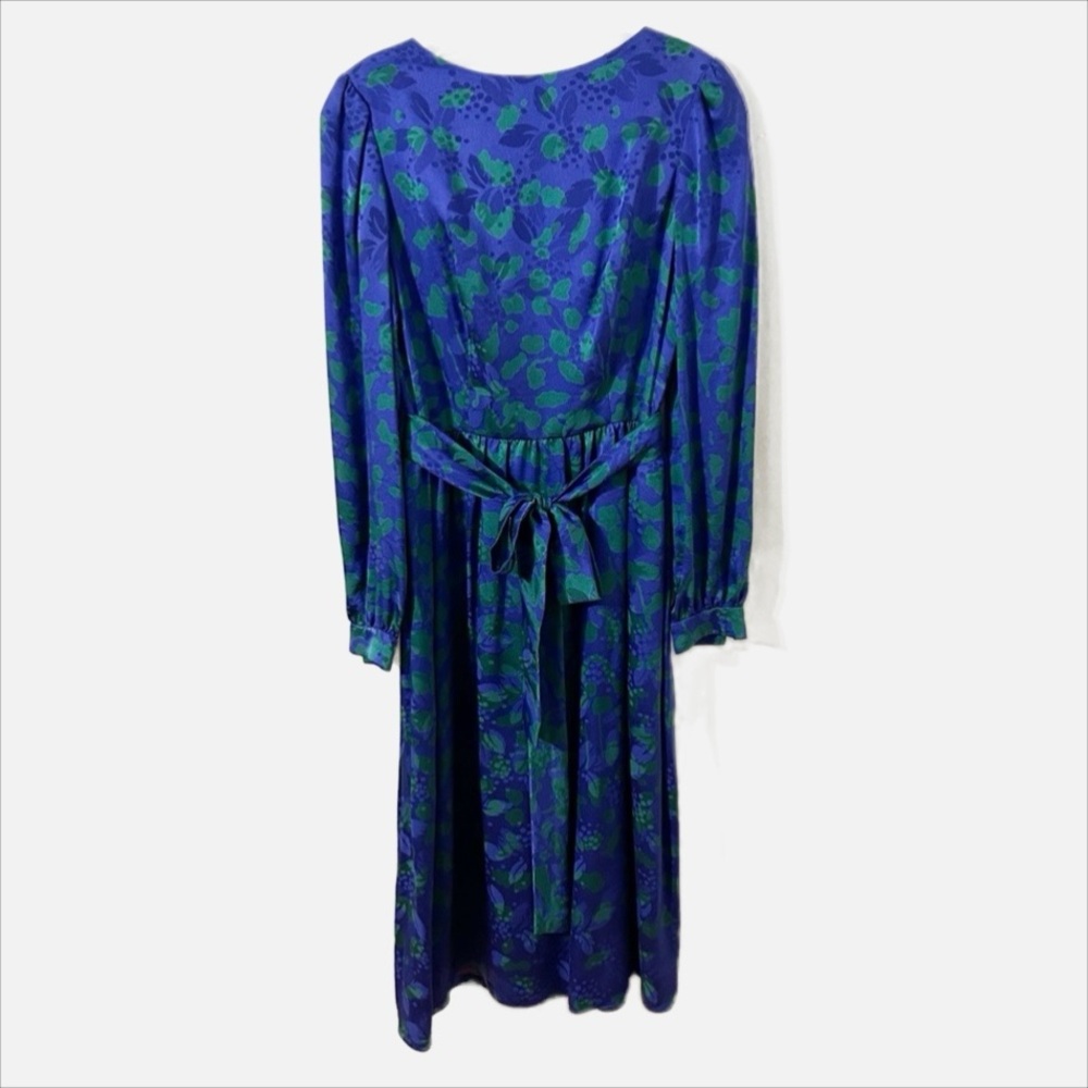 Vintage Posh by Jay Anderson Long Puff Sleeve Self Tie Dress Lined Size 8